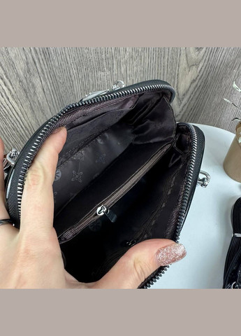 Модна міні сумочка клатч через плече з екошкіри зі зміїним принтом синя (sku_710І) No Brand (330576124)