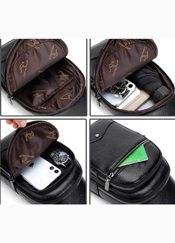 Чоловіча сумка-бананка на груди месенджер Кенгуру, сумка-слінг на плече Коричневий No Brand (334730302)