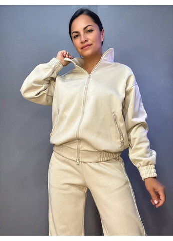 Костюм жіночий A-N 2738 світшот на блискавці та брюки рівні від стегна з лампасом No Brand (302899893)