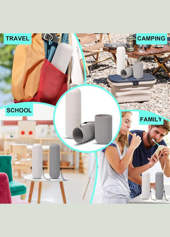 Портативний тримач для зубної пасти для кемпінгу подорожей і дому Сірий No Brand (341730305)