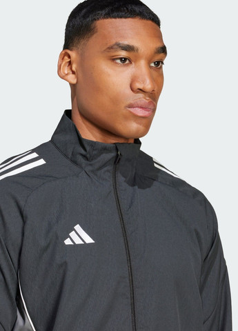 Чорна демісезонна куртка tiro 25 competition presentation adidas