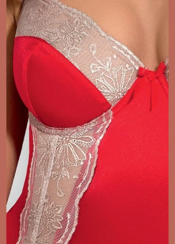 Корсет з пажами LORAINE CORSET red L/XL - Exclusive, трусики Passion (303902031)