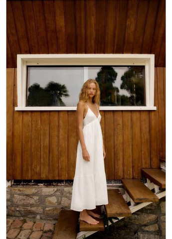 Белое летнее медь платье Zara