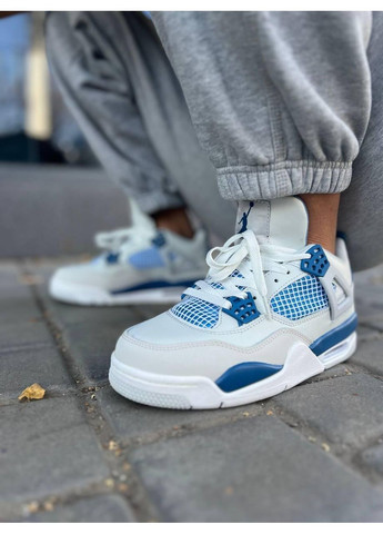 КРОСІВКИ ЖІНОЧІ NIKE JORDAN 4 RETRO GOLF MILITARY BLUE НАЙК АІР ДЖОРДАН No Brand білі демісезони (369388996)