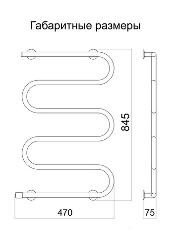 Сушарка для рушників електрична ТЕПЛИЙ СВІТ Оптима 5 білий лівосторонній з кнопковим перемикачем Теплий світ (317937467)