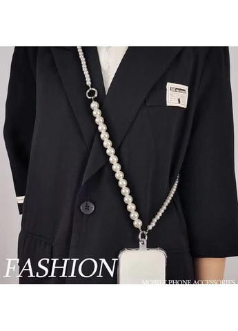 Сотуар 2 в 1 ремешок-шнур для телефона с бусинами имитацией жемчуга на шею, руку, через плечо No Brand (328958187)