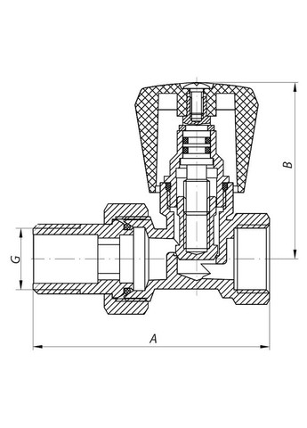 Вентиль радиаторный (хромированный) 1/2x1/2 (KR.903.CHR) (KR2822) KOER (315701873)