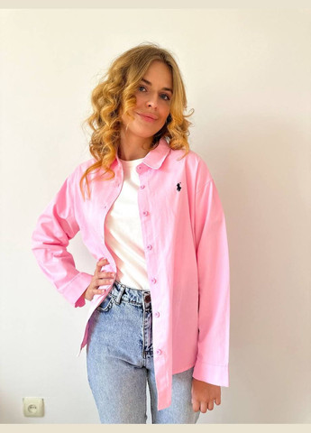 Розовая рубашка однотонная No Brand