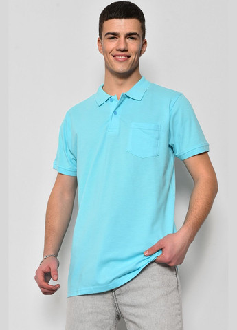 Голубая футболка поло мужская голубого цвета Let's Shop