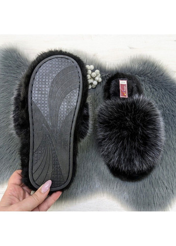 Тапочки хутряні жіночі з відкритим носком Fashion (302021814)