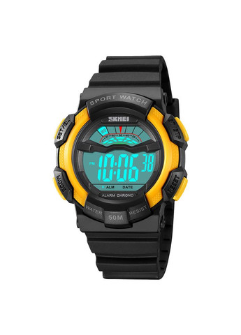 Часы 2153BKYL черные и желтые спортивные электронные часы для мужчин с будильником и секундомером ProDobro (367264159)