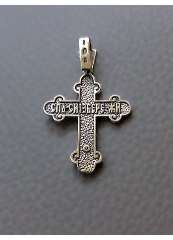 Православный серебряный крестик с золотыми пластинами. Кулон Спаси и Сохрани DeLoS (352229382)