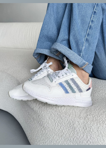 Белые демисезонные кроссовки мужские и женские adidas zx 500 rm white | адидас zx 500 белые No Brand