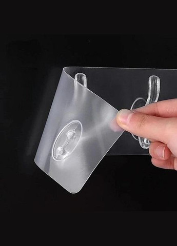 Вешалка самоклеящаяся настенная на 6 крючков, крючки для ванной комнаты и кухни прозрачный (GT050857) HOM (333707582)