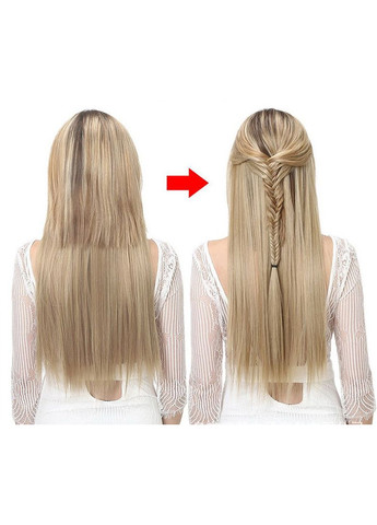 Треси волосся 60 см термоволокно на стрічці з шпильками Блонд пшеничний No Brand (371689587)
