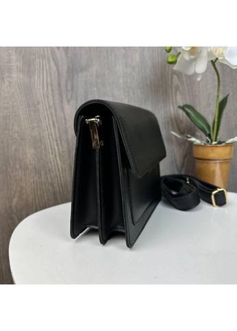 Жіноча маленька сумочка клатч чорна екошкіра на плече ProDobro (363258818)