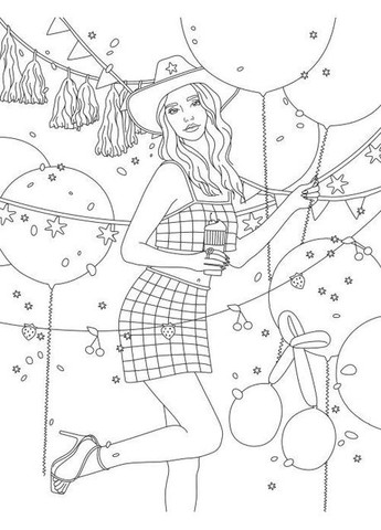 Фэшн-раскраска #girls#fashion#party. Книги для досуга. Автор - Валерия Железнова ( ) Жорж (338867601)