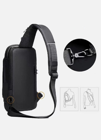 Текстильная сумка-слинг черного цвета RoyalBag AT09-T-23916A (282823863)