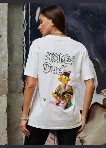 Футболка жіноча зручна з принтом малюнок Даффі Дак колір чорний No Brand Футболка Даффі Дак Daffi Dack - (330776683)