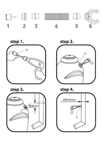 Комплект підключення для ємності для збору дощової води Icanset 6 Prosperplast (329408155)