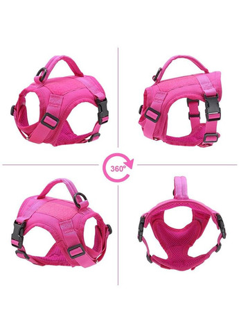 Шлея для котов и мелких собак, тактический жилет с ручкой (30-44 см) Розовый Berry (299915471)