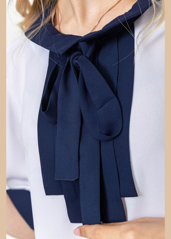 Комбинированная демисезонная блуза женская, цвет бело-синий, Ager
