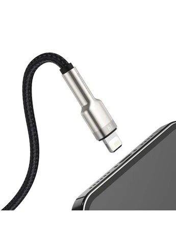 Кабель Cafule Series Metal Data Cable USB – Lightning 2.4 А 1 м в нейлоновому обплетенні чорний Baseus (401871640)