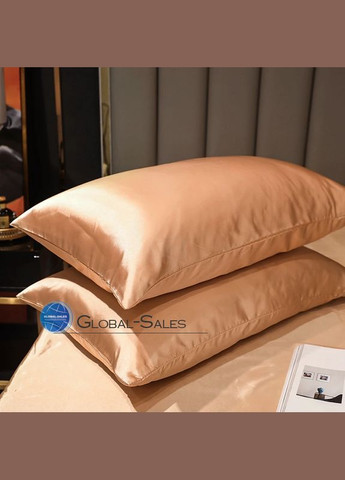 Атласное Чёрно-золотое постельное белье 200х220см Moka textile (316633028)