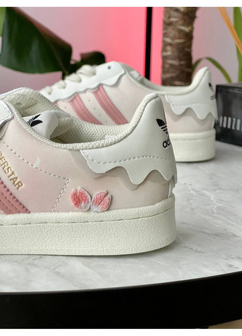 Кросівки жіночі Adidas Superstar Cappuccino Pink | Адідас Суперстар кремові No Brand кремові демісезони (360535104)