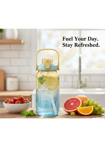 Стильна яскрава пластикова пляшка START TRAINING для води 1500мл. Жовта No Brand (296101762)