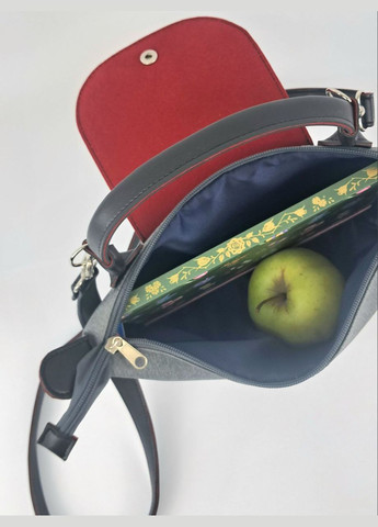 Сумка женская серая/чорная средняя кросс-боди универсальная на каждый день No Brand Крос-боді (322169832)