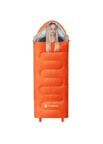 Спальний мішок (спальник) 2 в 1 +8...+20 °C R Orange/Grey Springos CS0120 (402385528)