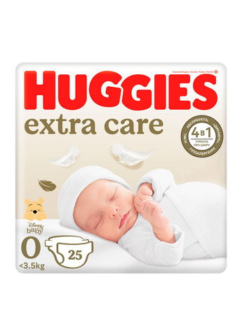 Підгузки < 3,5 кг) 25шт (5029053548647) Huggies extra care 0 ( (268141160)