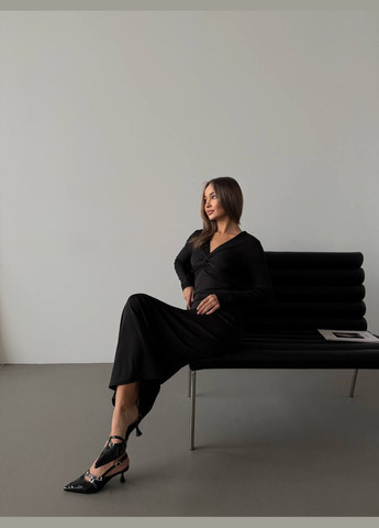 Черное деловое, кэжуал, коктейльное, вечернее женское платье силуэтная No Brand