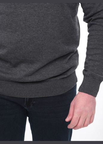 Темно-серый зимний свитер мужской серый тонкий однотонный джемпер MarcoStar Приталена