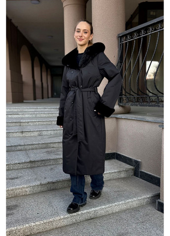 Черное зимнее Пальто MN