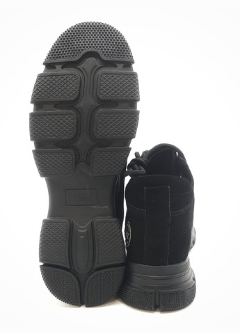 Осенние женские ботинки черные замшевые l-18-14 23 см (р) Lonza