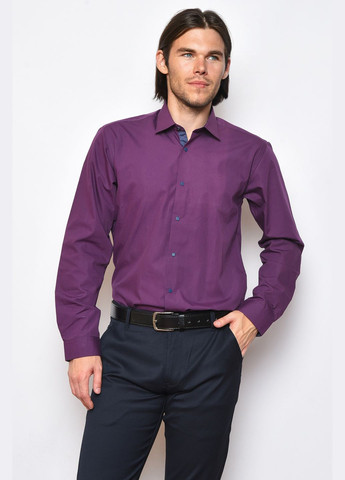 Сорочка чоловіча фіолетового кольору розмір М Let's Shop (293337753)