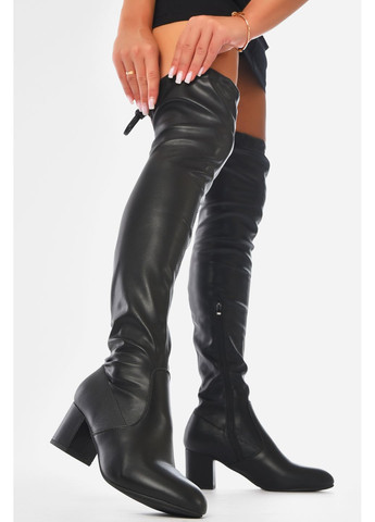 Осенние ботфорти женские демисезонные черного цвета ботфорты Let's Shop