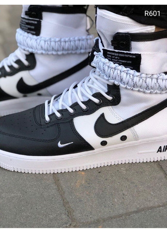Черные демисезонные кроссовки мужские nike special fled air force 1 white black найк No Brand