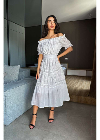 Молочна літня сукня прошва бавовна 22030 молочна Tanita-Romario