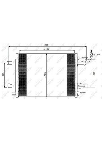 Конденсер кондіционера MITSUBISHI Colt 1.3 05- (вир-во ) No Brand (354763604)