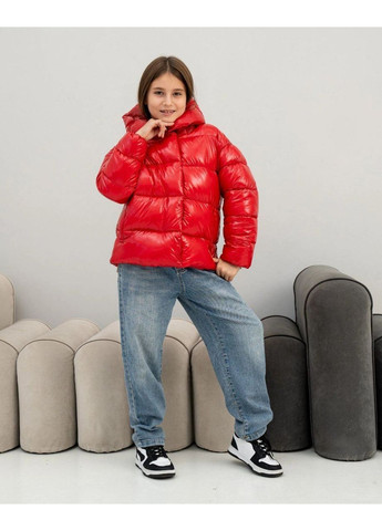 Красная зимняя зимний пуховик для девочки SK