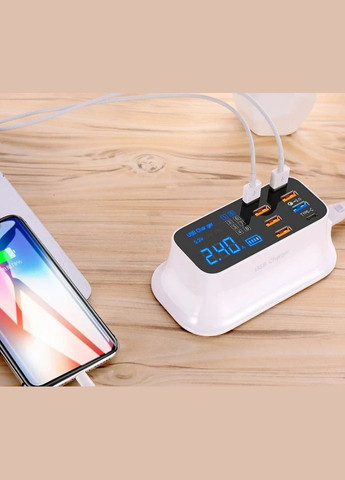 Сетевое Зарядное Устройство Станция на 8 портов с Smart Charge - 6*USB2.0, 1 USB3.0 и Type-C (5012075) Clefers (300854153)