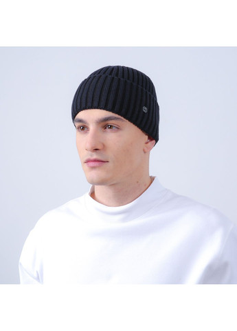 Шапка по голові чоловіча бавовна чорно-синя АДРІАН 917-590 LuckyLOOK 917-590М (362623943)