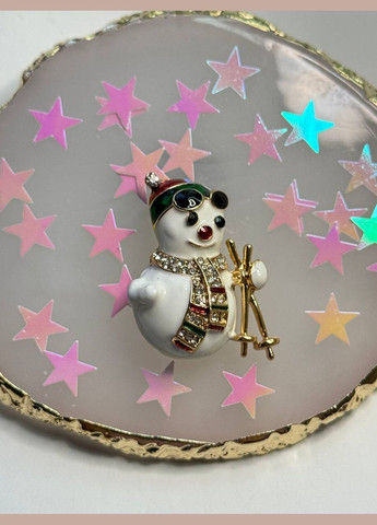 Брошь булавка с камнями новогодний снеговик Xuping Jewelry (330618926)