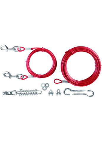 Привязочный трос для собак с амортизатором и карабинами 15 м Trixie (372504918)