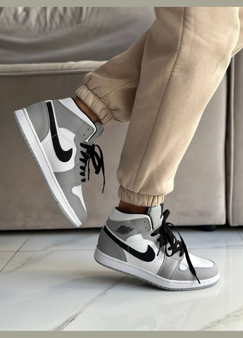 Кросівки зимові жіночі і чоловічі Nike Air Jordan 1 winter gray white fur | Найк Аір Джордан 1 сірі білі з хутром No Brand сірі зими (308072595)