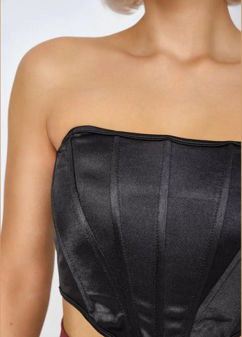 Женский сатиновый топ с акцентными геометрическими вставками без бретелек универсальные топы для женщин Cindylove (334013563)