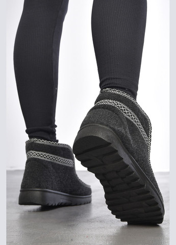 Бурки жіночі на хутрі чорно-сірого кольору Let's Shop (302209665)